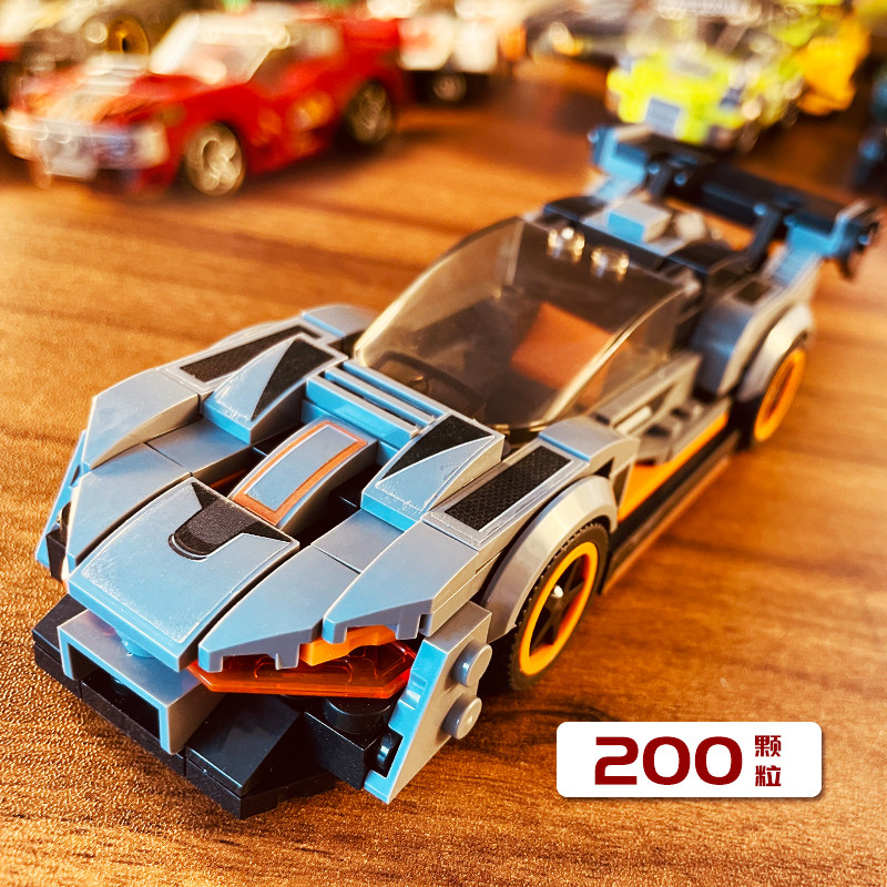2026 новый грузовик с прицепом сцена со спортивным автомобилем головоломка сборка строительного блока игрушечная модель студенческий подарок для мальчиков