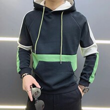 Autumn and winter men's hoodie with a hood and plush jacket