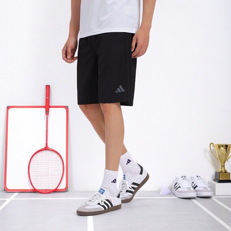 Adidas/Дышащие и быстросохнущие шорты Adidas, мужские летние спортивные брюки для фитнеса и отдыха, универсальные на микроэластике