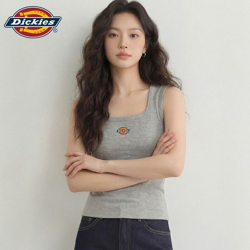 Dickies камзол женская летняя верхняя одежда спортивная без рукавов серый красивый внутренний топ slim для похудения 2026