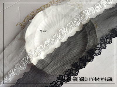 taobao agent 7cm网纱爱心蕾丝手工diy花边 婚纱礼服花边满包邮