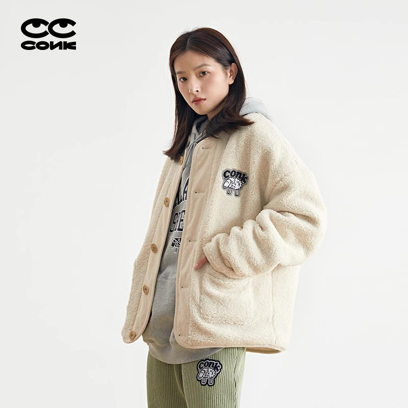 Женская свободная куртка из полярного флиса CONKLAB cocoa sheep, бренд winter tide, повседневная теплая флисовая хлопковая рубашка для пары