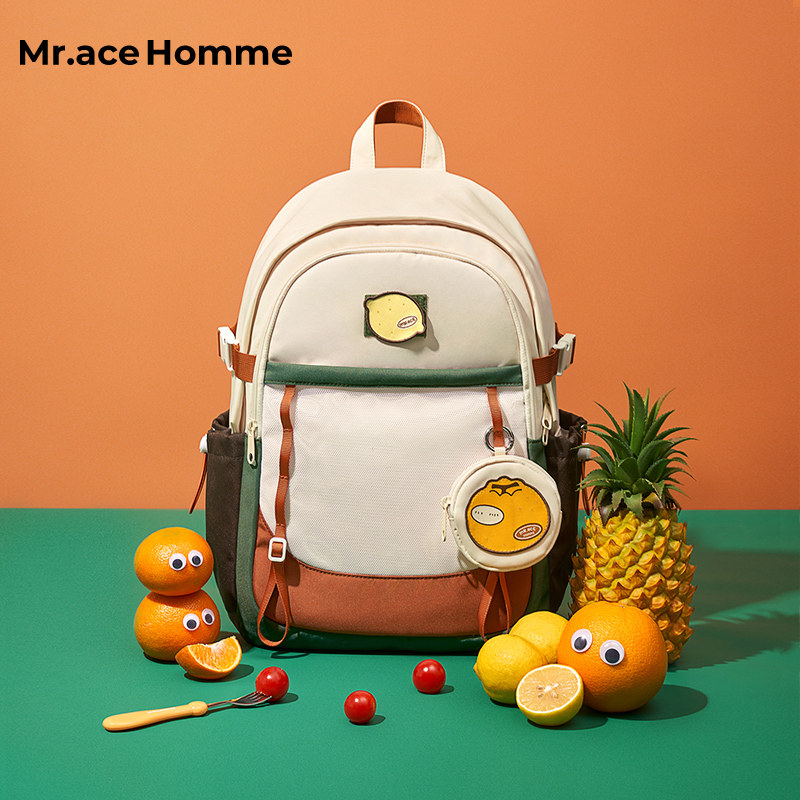 mrace fruit party 2026 новый школьный ранец для старшеклассников женский рюкзак ins нишевый рюкзак большой емкости мужской