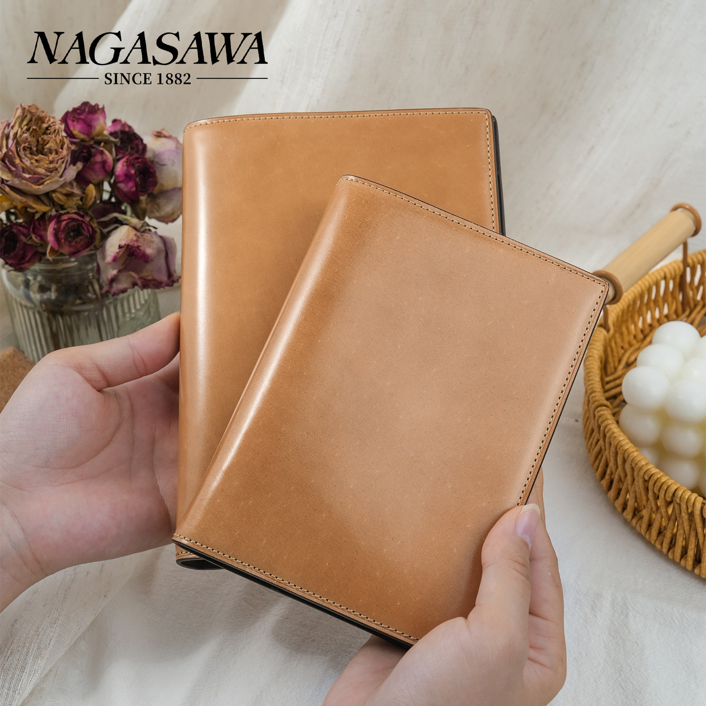 Япония НАГАСАВА × Ручная книга Brelio horse hip leather A7 со скидкой 20% телесный цвет шоколадно-коричневый A6
