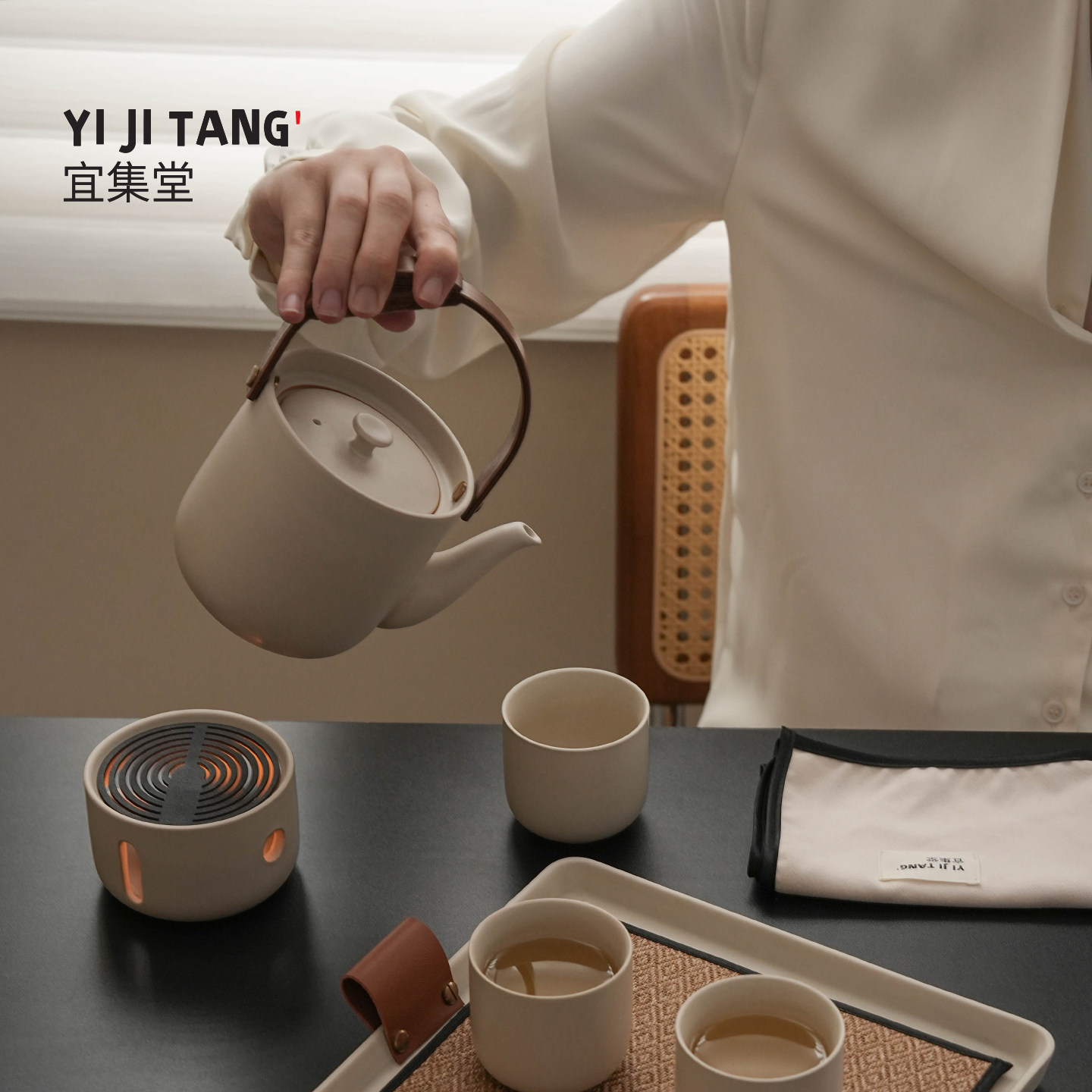 Средневековый чайный сервиз Yijitang TeaSong, домашний чайный сервиз в гостиной, легкий роскошный керамический чайник высокого класса