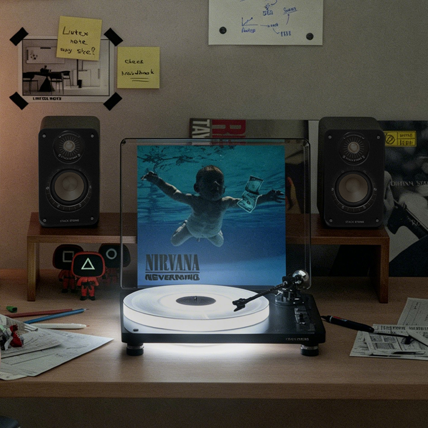 Проигрыватель виниловых пластинок Stacker C1 Split Record Player Светящийся прозрачный проигрыватель виниловых пластинок