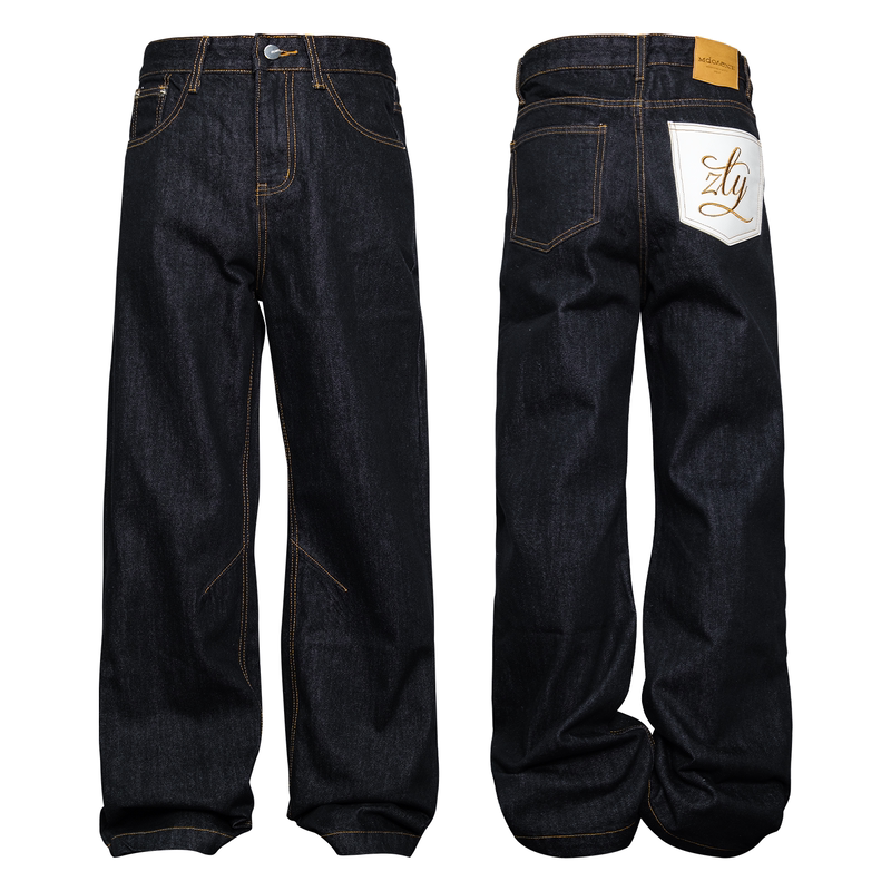 Джинсы высокого класса Down Minority American high Street 14,5 унций с белым карманом original cow straight red line