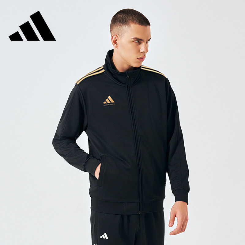 Adidas мужская куртка Adidas весенняя женская куртка с воротником-стойкой и тремя планками повседневная одежда-кардиган для бега