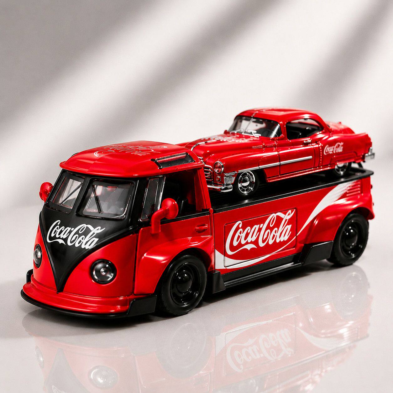 Special processing of a batch of export orders to Russia, including Volkswagen T1 car exhibition transport vehicles and Coca Cola alloy car models