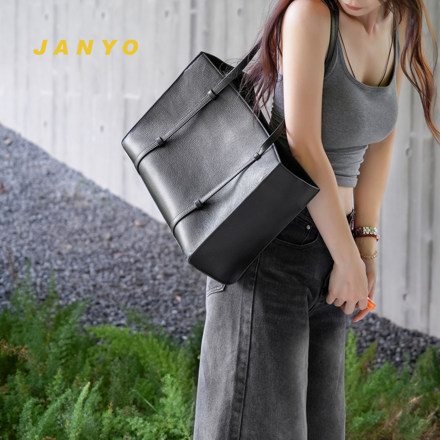 JANYO/Jieyou сумка женская новая модная портативная повседневная сумка-тоут из воловьей кожи для поездок на работу, большая вместительная сумка через плечо