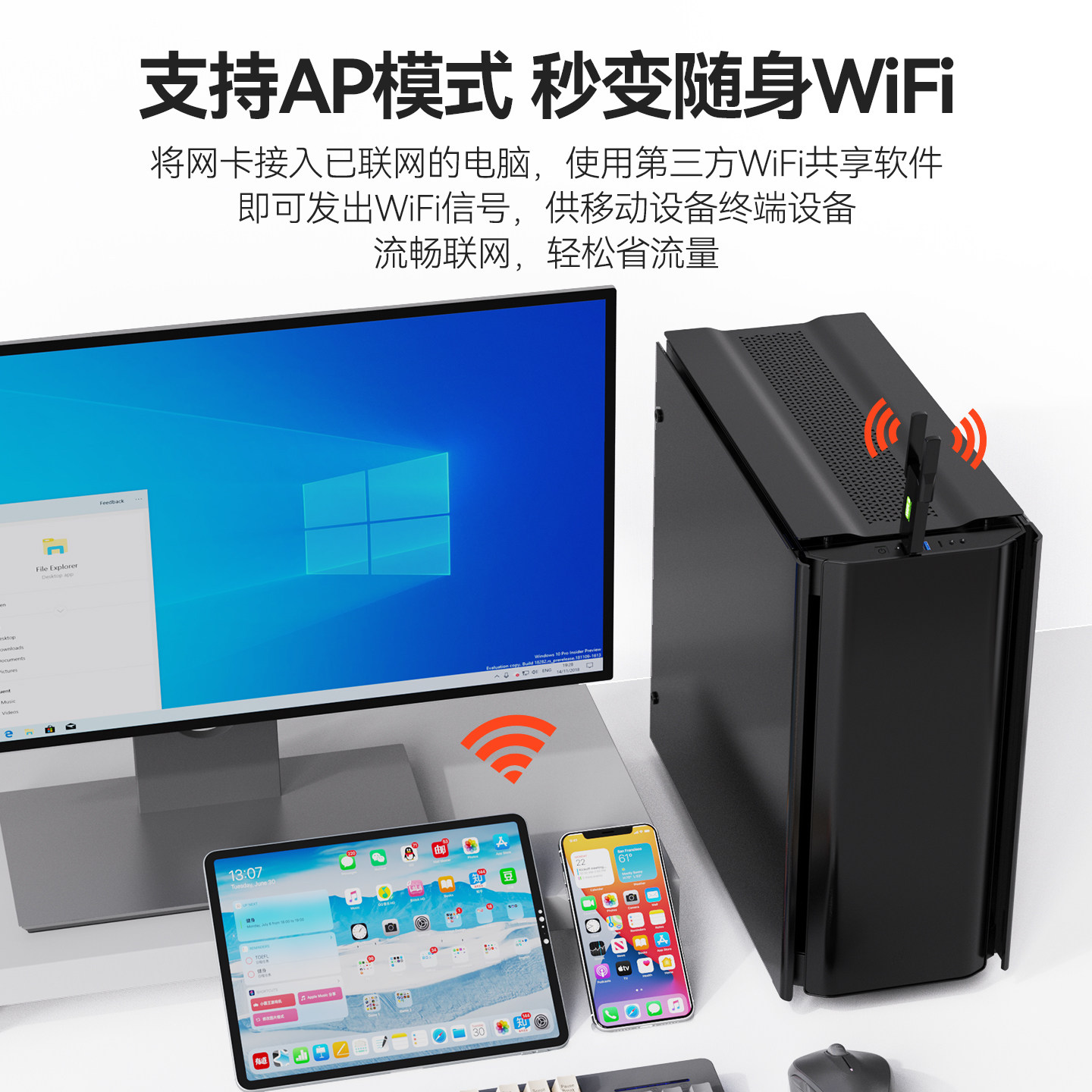 беспроводная сетевая карта usb настольный приемник-передатчик wifi6 хост для ноутбука точка доступа к безлимитной интернет-карте внешняя сеть гигабитный 5G двухдиапазонный сигнал без драйверов 1800 м