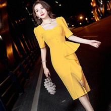 Желтое вечерние платье фото