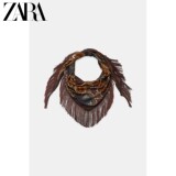 Осенние новинки ZARA2026, женский шарф с кисточками и принтом Пейсли, 3920626 700