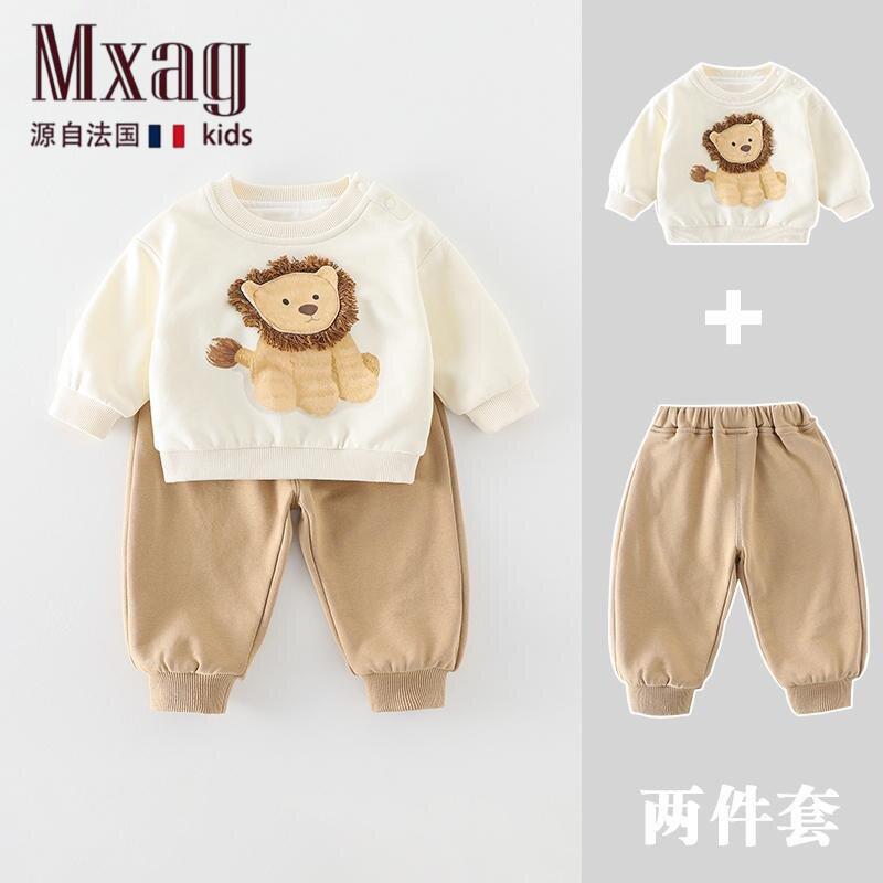 MXAG/ осенняя одежда для малышей, мужской детский свитер, костюм, детская одежда, новинка 2026 года, весенний комплект из двух частей для младенцев