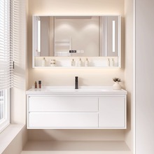 Modern minimalist ceramic integrated basin bathroom cabinet combination bathroom washbasin washbasin washbasin basin cabinet set