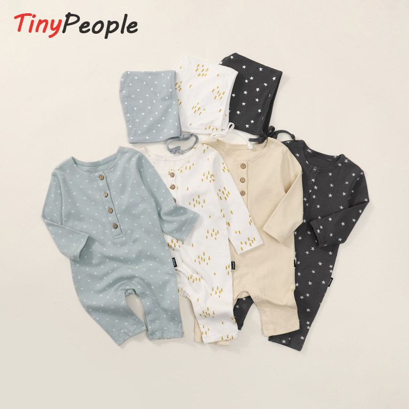 Весенне-осенний детский хлопковый комбинезон в скандинавском стиле Tinypeople, цельный детский хлопковый комбинезон в западном стиле, комбинезон из хлопка для малышей