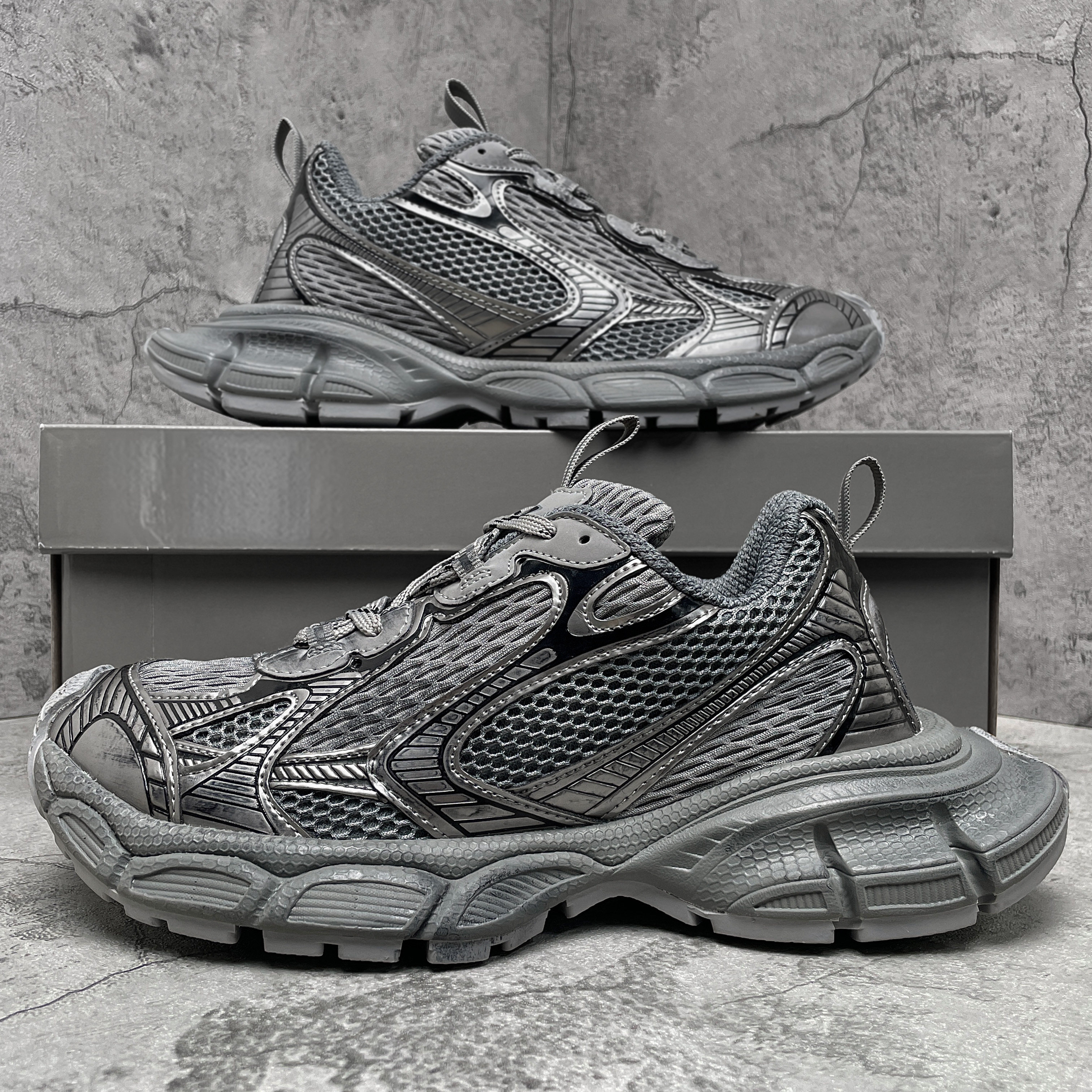 Париж, 3xl, обувь для мужчин и женщин в стиле ретро old daddy shoes, новинка зимы 2025 года, на толстой подошве из сетчатого материала, повседневная обувь red hot
