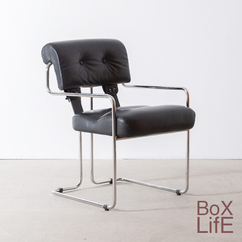 Box life Bauhaus, кожаное обеденное кресло среднего возраста, рабочее кресло из нержавеющей стали, туркменское кресло tucroma