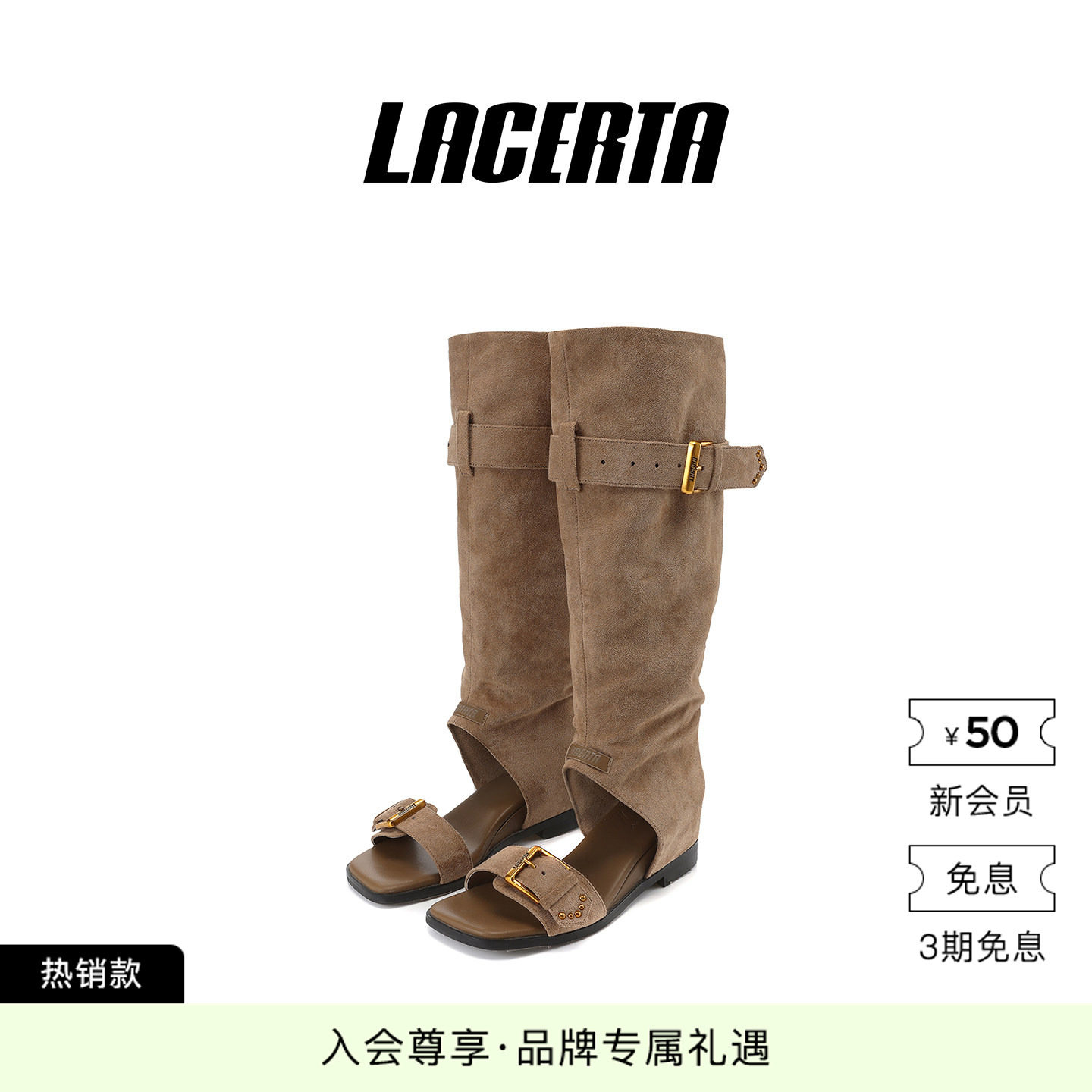 [Одна из ветвей одного и того же стиля от юга к югу] Новые босоножки LACERTA, изготовленные на заказ, с металлической пряжкой на носке и квадратным каблуком.