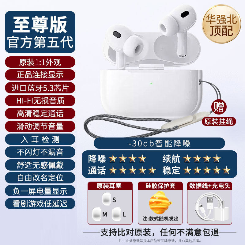 Bluetooth-гарнитура Huaqiangbei 2026 new pro3 пятого поколения с активным шумоподавлением 5 true wireless top с вкладышем ANC