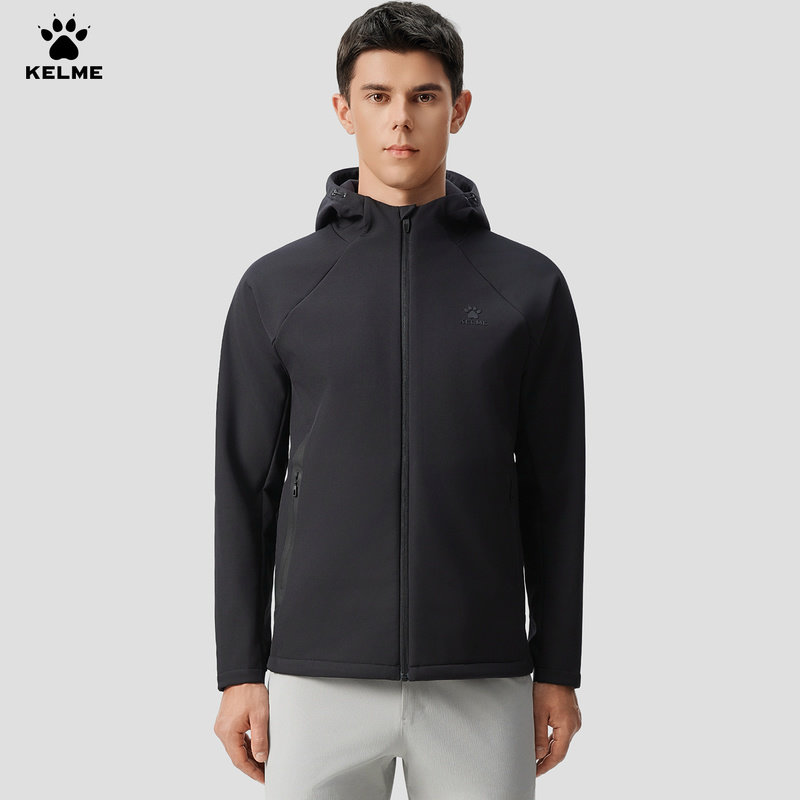 KELME Kelme soft shell jacket тренировочная мужская зимняя тканая водоотталкивающая куртка 2025 года из ткани плюс бархатная куртка-жакет