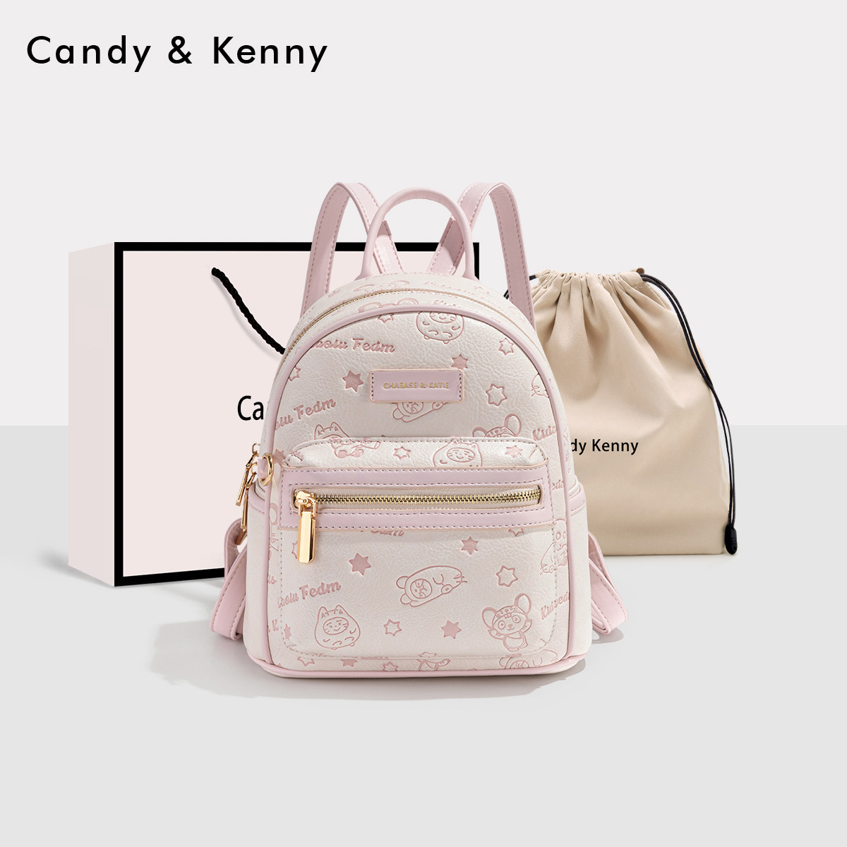 Официальный сайт Candy &Keny розовый рюкзак подарок на День девочек 2025 новая универсальная школьная сумка легкий рюкзак