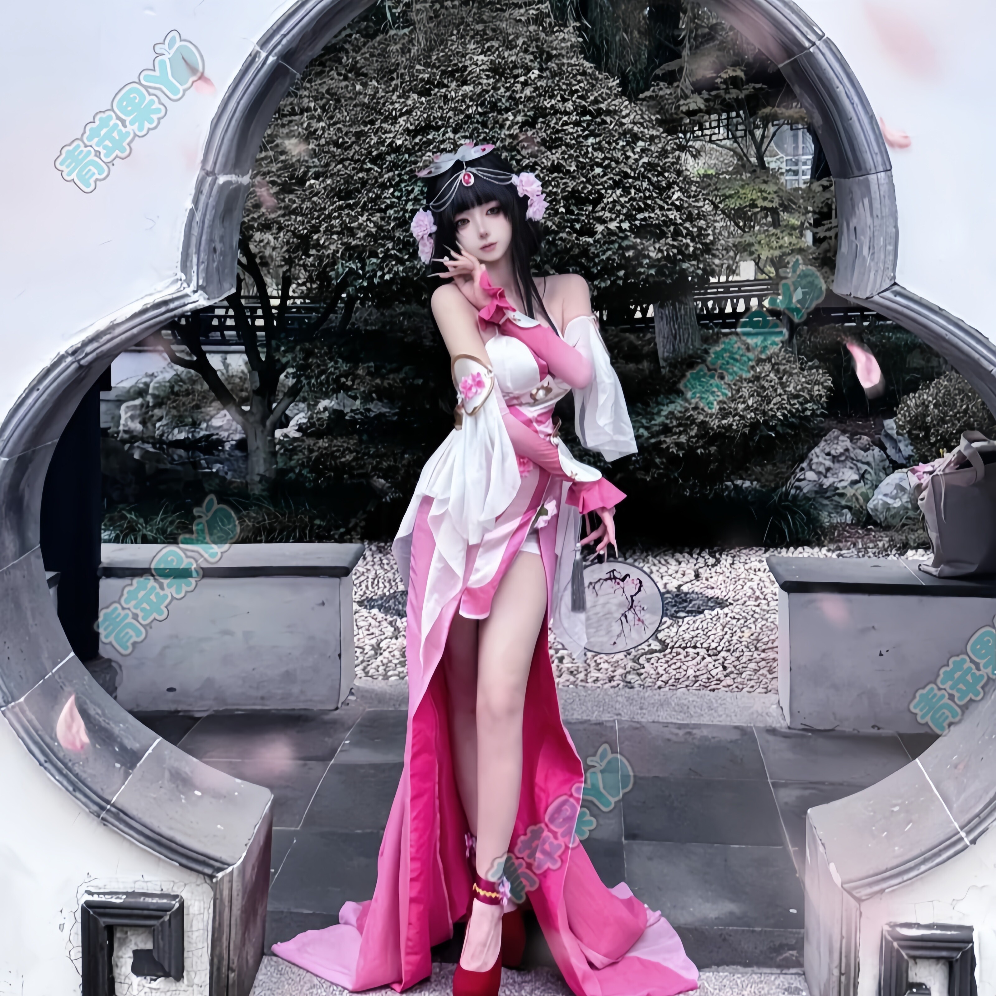 Zhen Ji cos одежда garden Dream King Glory game косплей розовая юбка женский парик аксессуары обувь