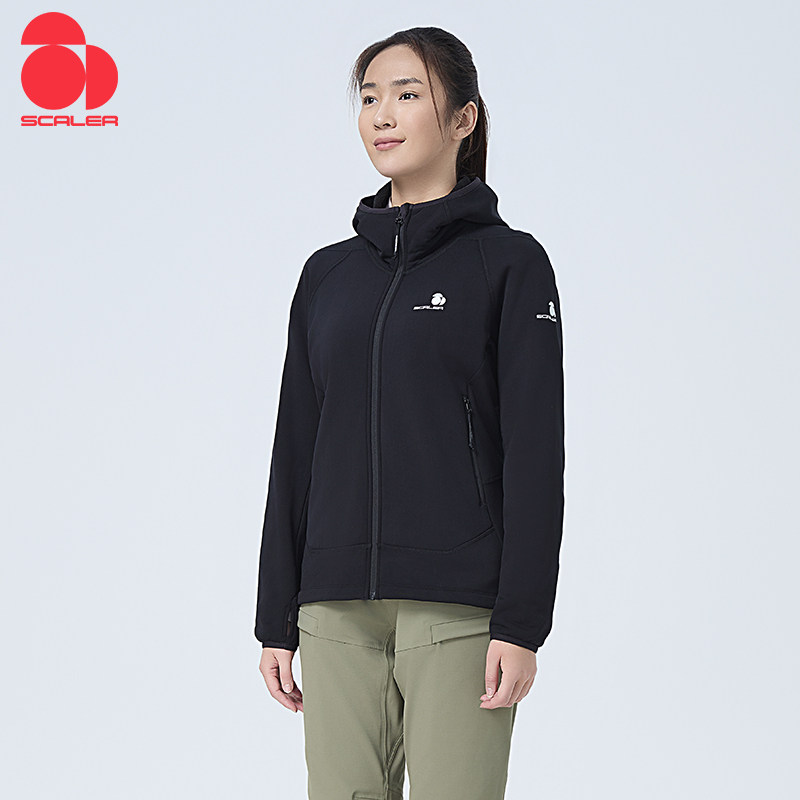 Уличная однотонная флисовая куртка-свитер SCALER outdoor с капюшоном для сохранения тепла и комфорта
