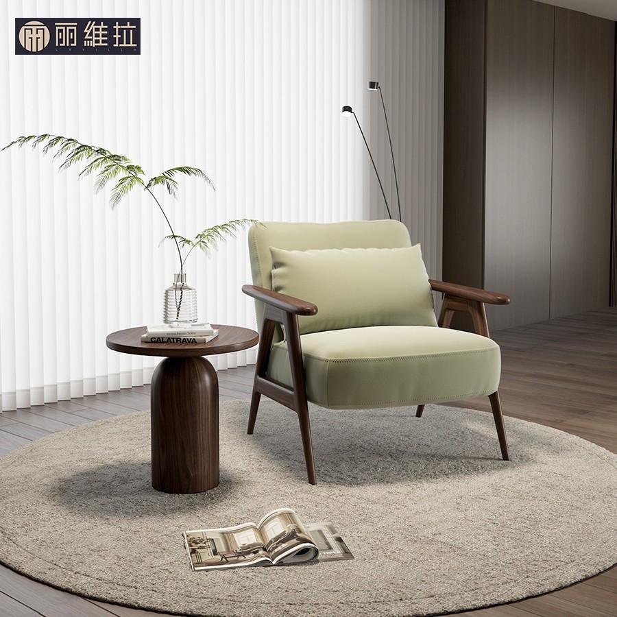 Настраиваемая дизайнерская мебель, новое кресло для отдыха из орехового дерева в китайском стиле, современный минималистичный односпальный диван-кресло, гостиная, настоящий дом