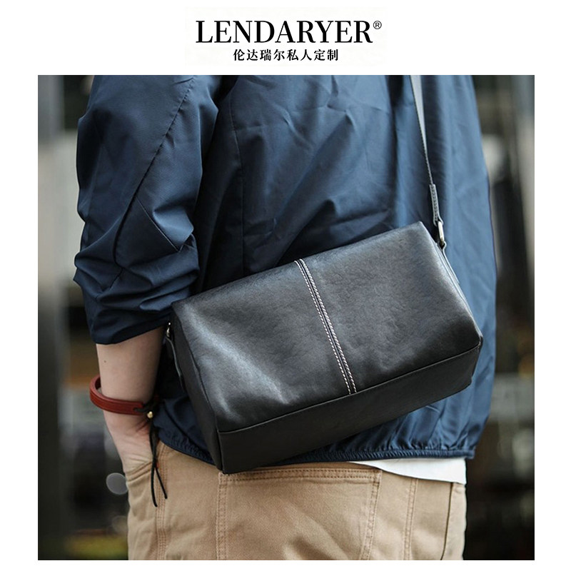 Сумка через плечо LENDARYER, мужская новая кожаная сумка из кожи растительного дубления, деловая повседневная горизонтальная сумка-мессенджер большой емкости, мужская сумка