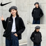 Женская осенне-зимняя ветрозащитная куртка Nike из чистого хлопка, теплая повседневная куртка из тонкого флиса, индивидуальная универсальная куртка, новая бейсбольная форма