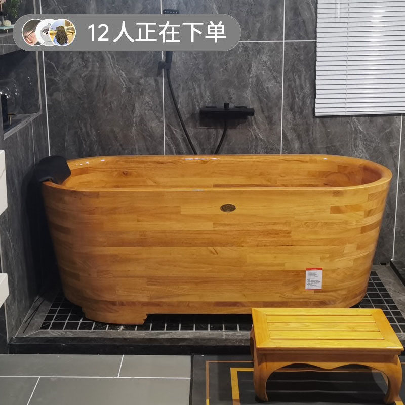 Салон красоты Shanqi дубовая бочка для взрослых, бытовая ванна из массива дерева