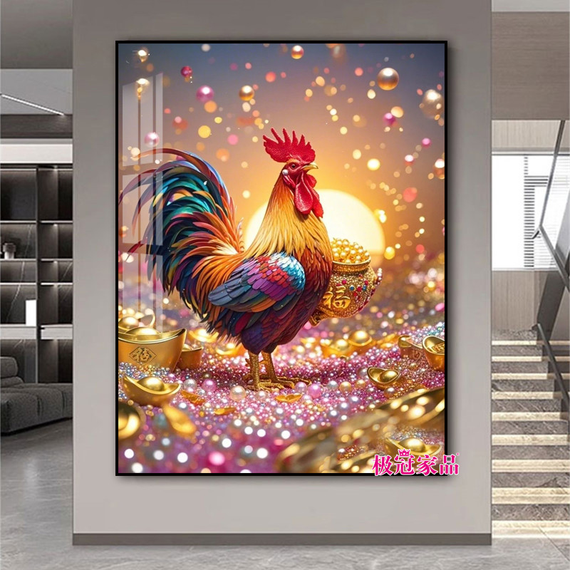 Золотой петух посылает благословение алмазной росписью 2025 новая алмазная роспись ручной работы в гостиной 