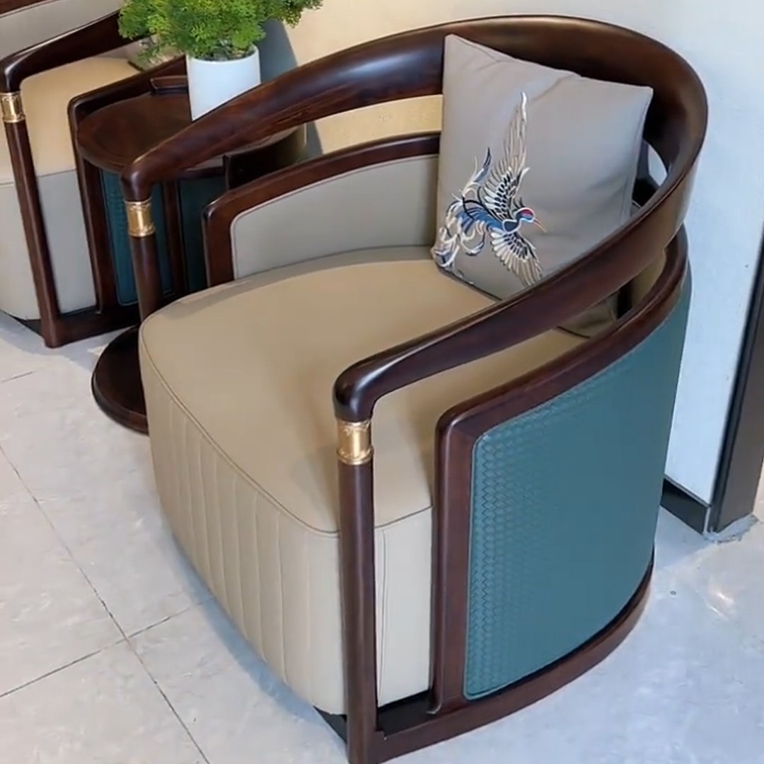 Мебель с индивидуальным дизайном, новое кресло для отдыха из черного дерева в китайском стиле, кресло для переговоров в отеле, современный комбинированный балкон из трех частей