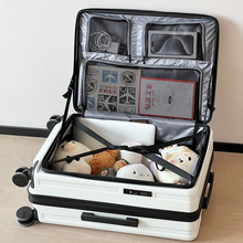 Object: New Side Open Lid Luggage, Expandable Trolley Box, 20 inch Travel Boarding Luggage, 24 Large Capacity, Male and Female