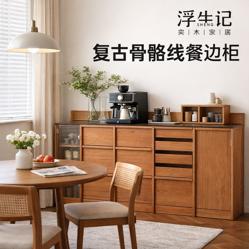 Плавающий шкаф Life/Low cabinet боковой шкаф из каменной доски кофейный шкаф из массива вишневого дерева с костяной линией боковой шкаф для хранения шкаф-ведро для хранения
