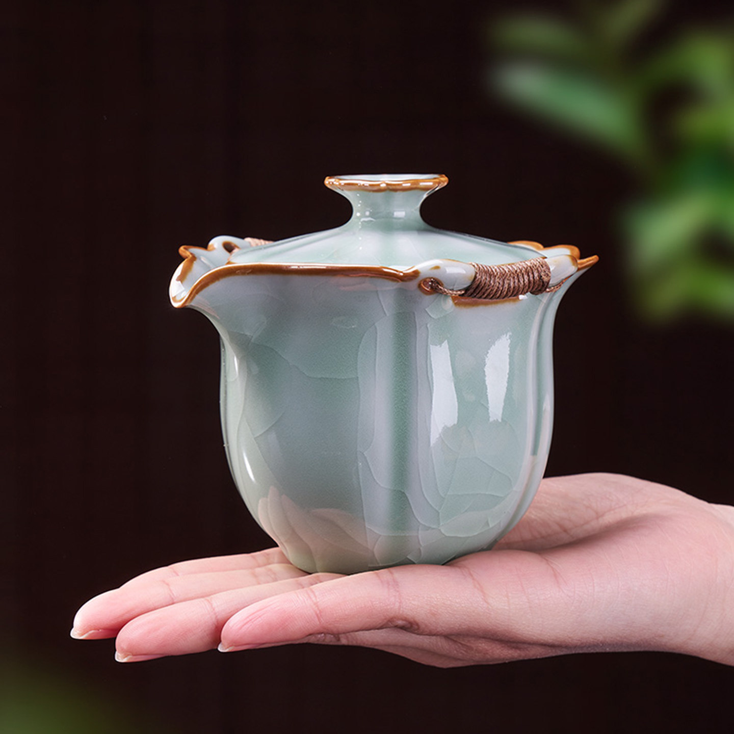 Чайная чашка Hantang Gaiwan с защитой от ожогов, чай ручной работы, одиночная высококачественная чайная чаша, большой ручной чайник, керамический чайный сервиз Ge Kiln