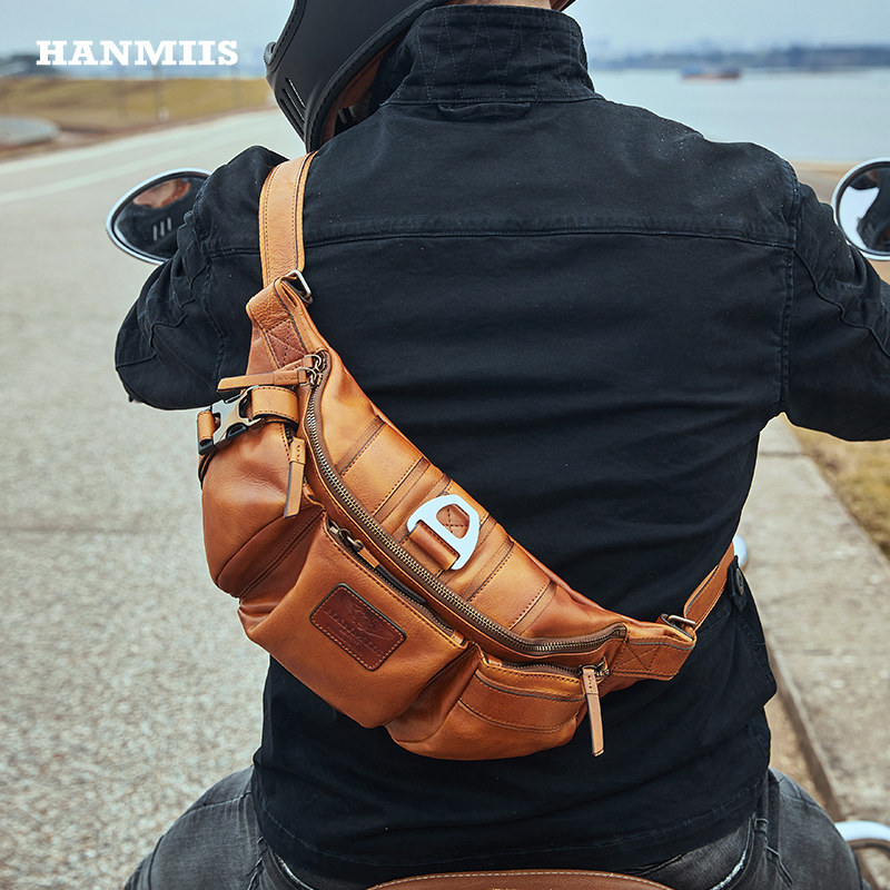 Портативная сумка HANMIIS B6 из воловьей кожи с первым слоем на груди, кожаная мужская сумка, мужская велосипедная сумка через плечо, сумка-мессенджер