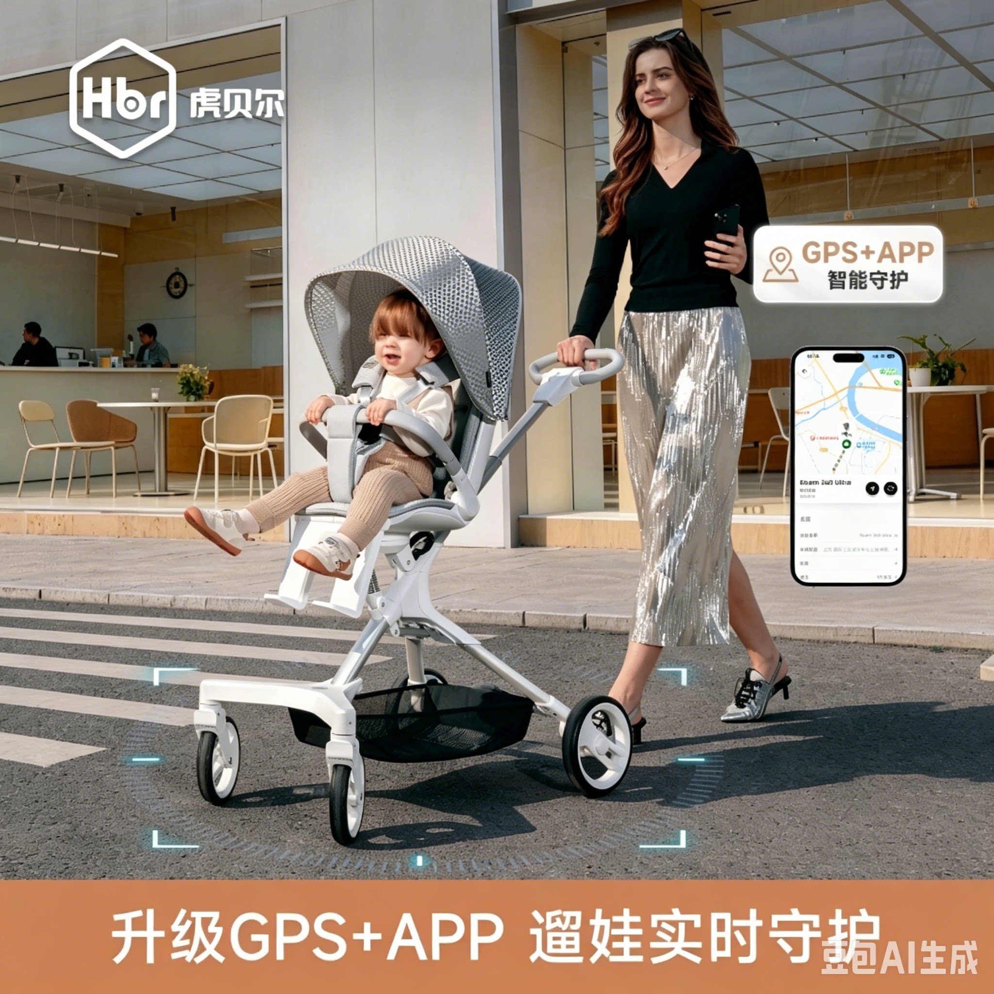 [Совершенно новый GPS + вентиляция] Новая детская коляска, детская прогулочная коляска, детская прогулочная коляска, прогулочная коляска