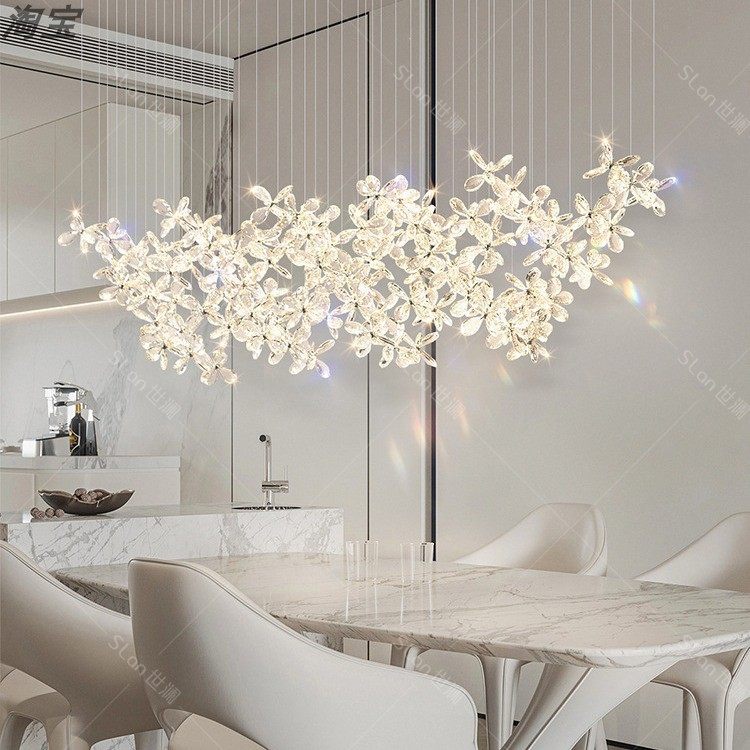 Ресторанная люстра light luxury modern creative art flower crystal lamp high-end sense 2025 новая дизайнерская островная настольная лампа