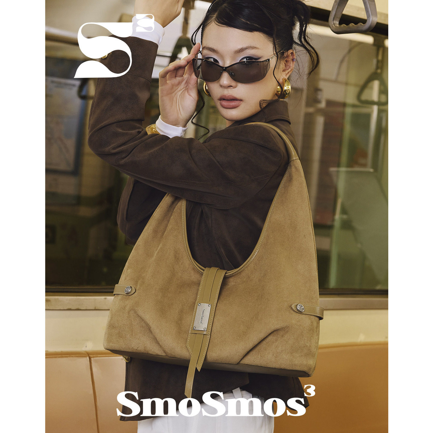 SmoSmos 【Leo】 Оригинальная ретро-замшевая повседневная сумка-хобо на одно плечо в стиле подмышек Original 26