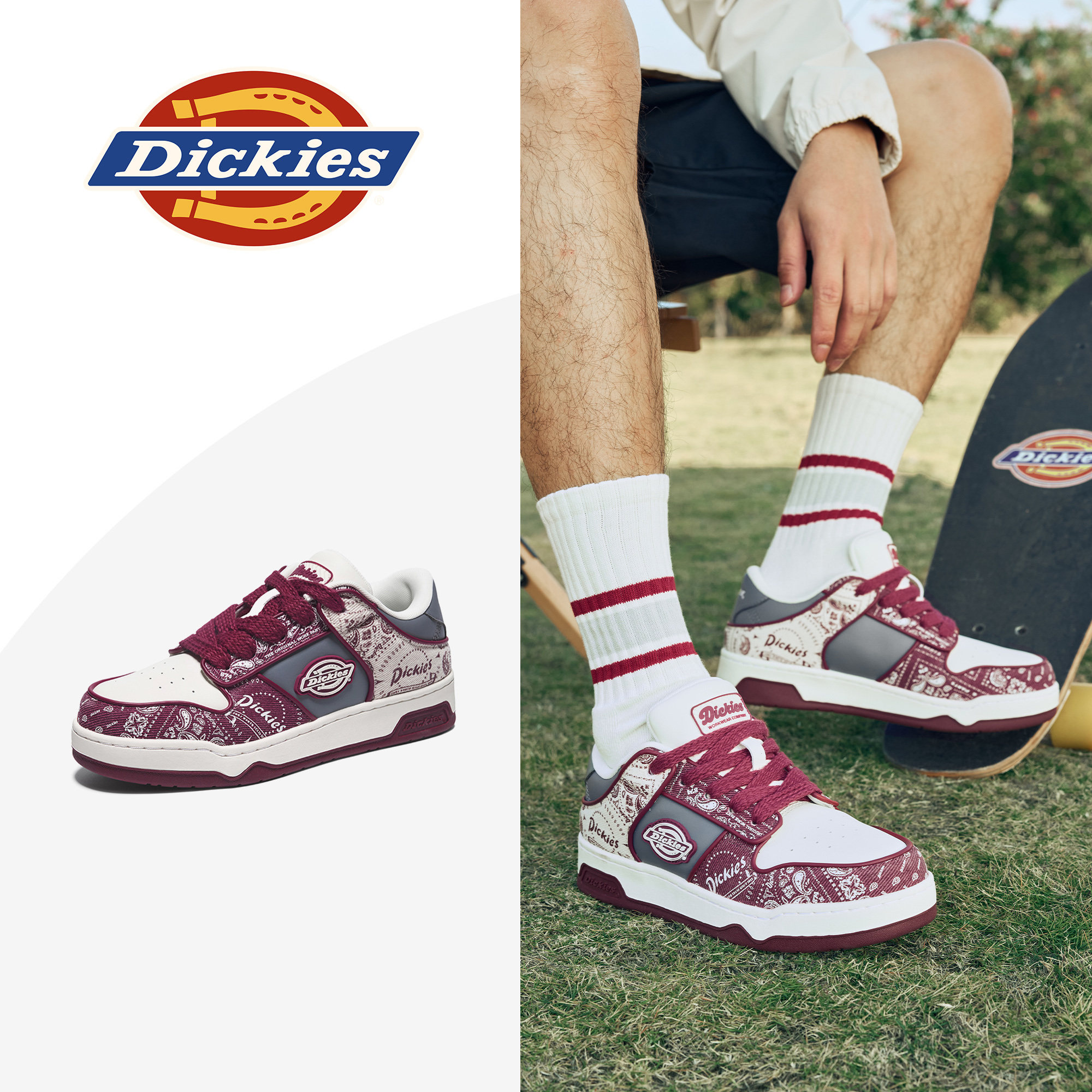 Мужские кроссовки Dickies; коллекция 2026 года; летняя новая универсальная модная обувь; дышащая универсальная мужская обувь; мужская повседневная обувь