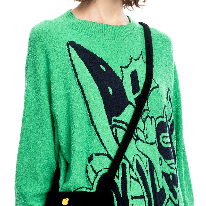 IIIVIVINIKO fart head rabbit серия жаккардовых свитеров с круглым вырезом, свитер женский S310122621A