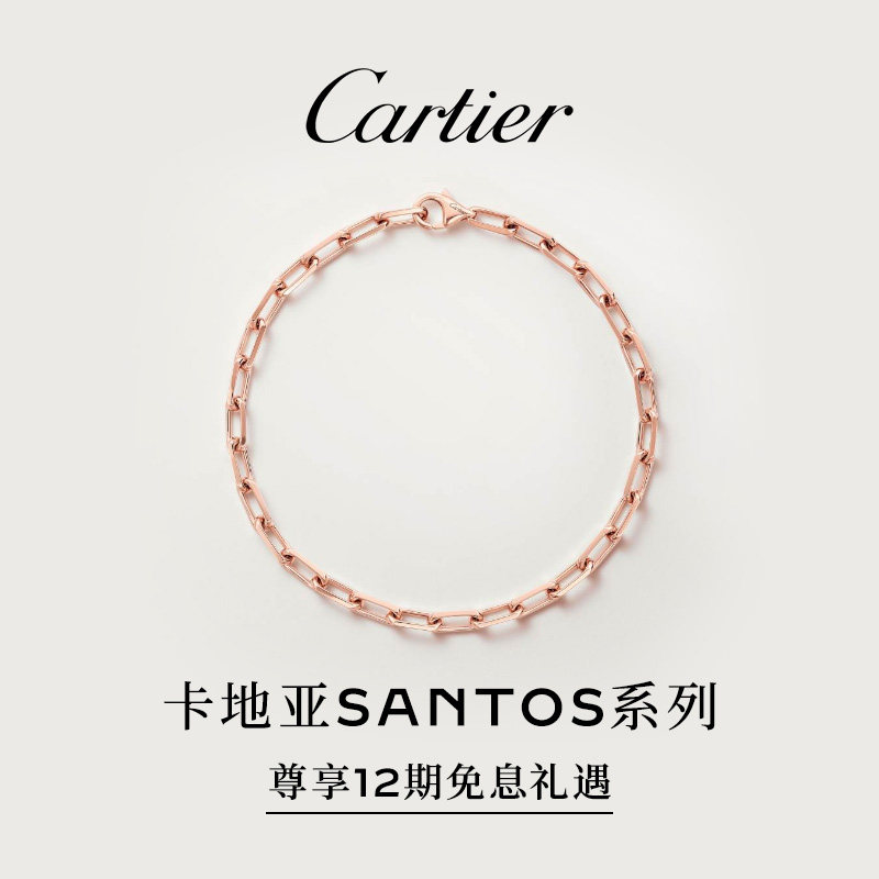 Флагманский магазин Cartier, серия Santo, Розовое золото, Браслет-цепочка из белого золота
