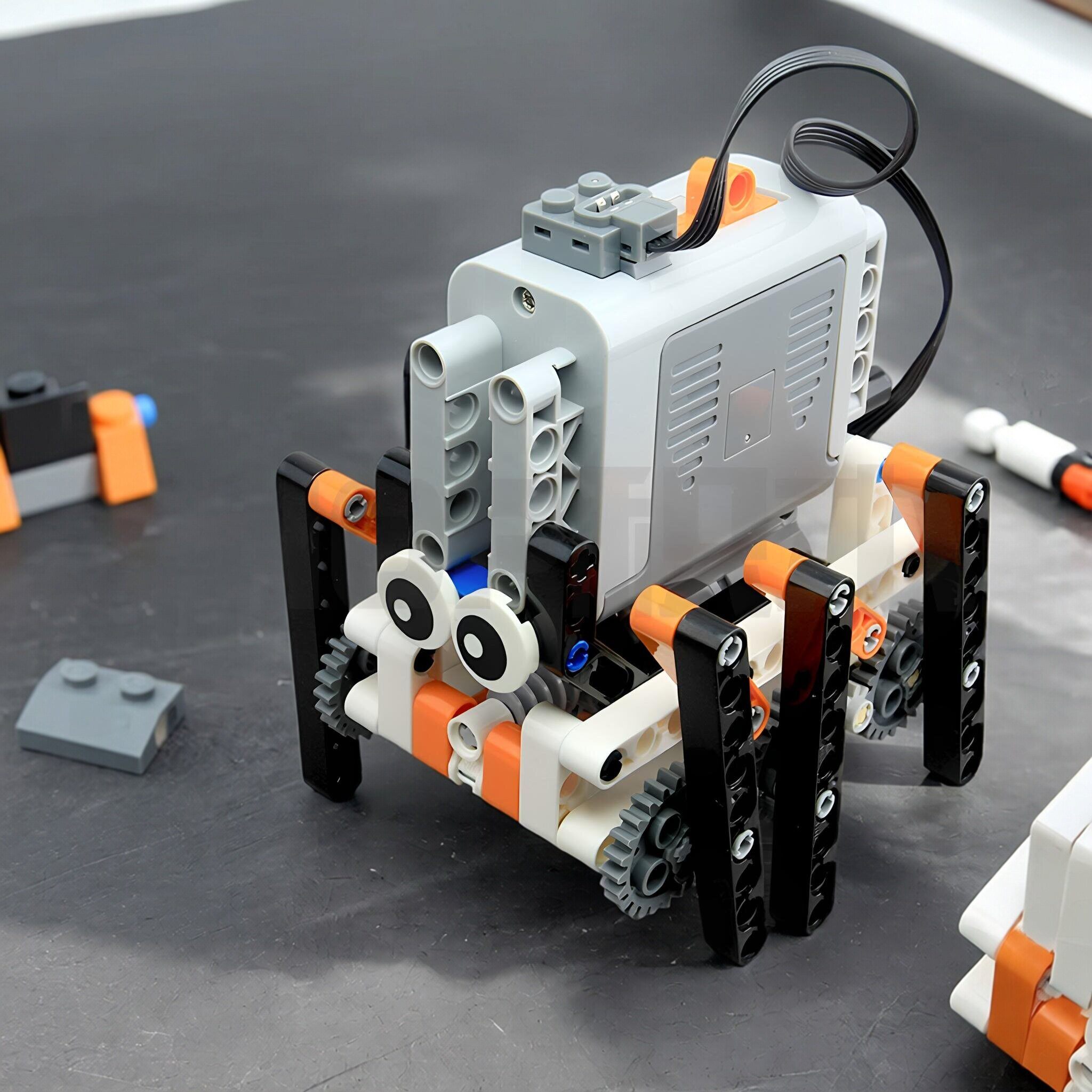 MOC building blocks шестиногий бионический робот-мотор, сочетающий науку и образование, обучающий электрических творческих мальчиков сборке игрушек