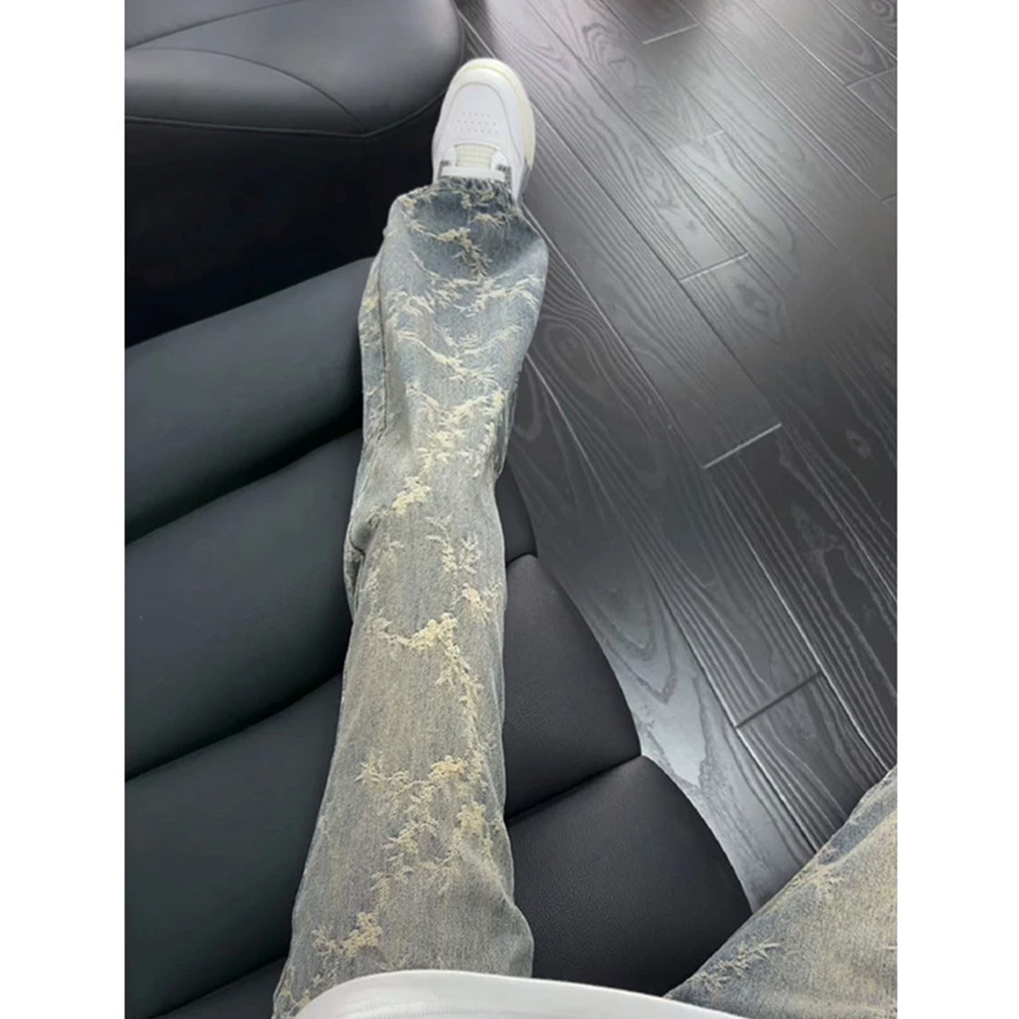 жаккардовые джинсы cleanfit thorn, мужские модные брендовые брюки ruffian beautiful American high street, прямые узкие брюки с микро-притачкой