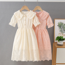 Girls' Dress Summer Dress Fashionable Girls' Little Fresh Lace Princess Dress Middle Size Children's Dress Summer Fashion Year