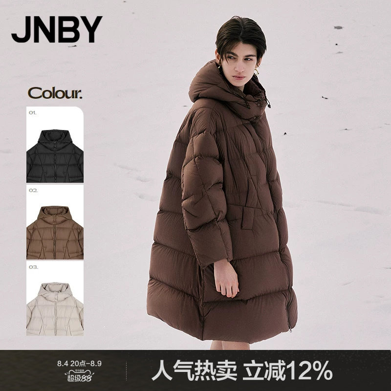 【Лавовый водопад】 Зимний пуховик JNBY/Jiangnan Commoner, женская куртка средней длины с капюшоном 5OAC14290
