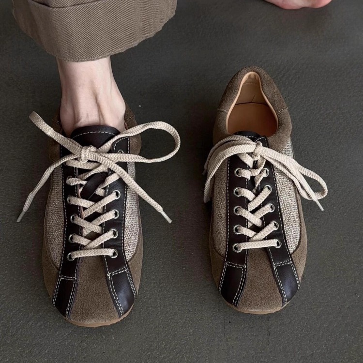 Версия из овчины ~ осенняя новая повседневная немецкая обувь для тренировок на шнуровке, новинка 2025 года, кроссовки на плоской подошве в стиле ретро, спортивная обувь Forrest