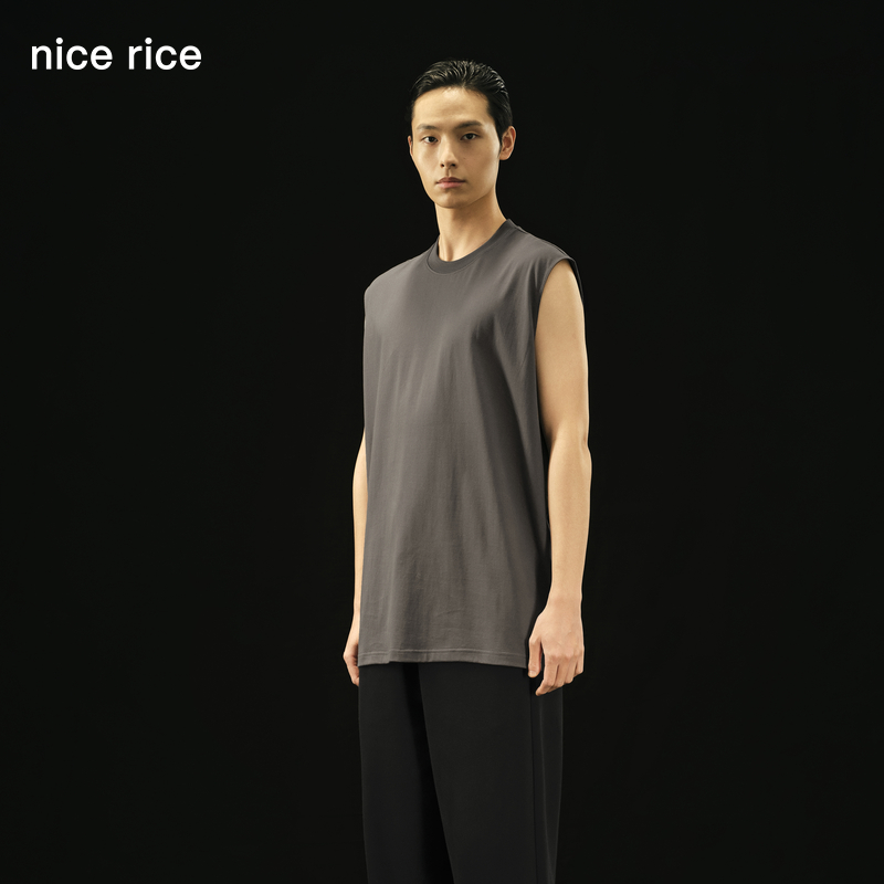 Хороший рис, good rice R.Серия 220 г хлопка с маленькими манжетами повседневный вязаный жилет без рукавов NEX01048